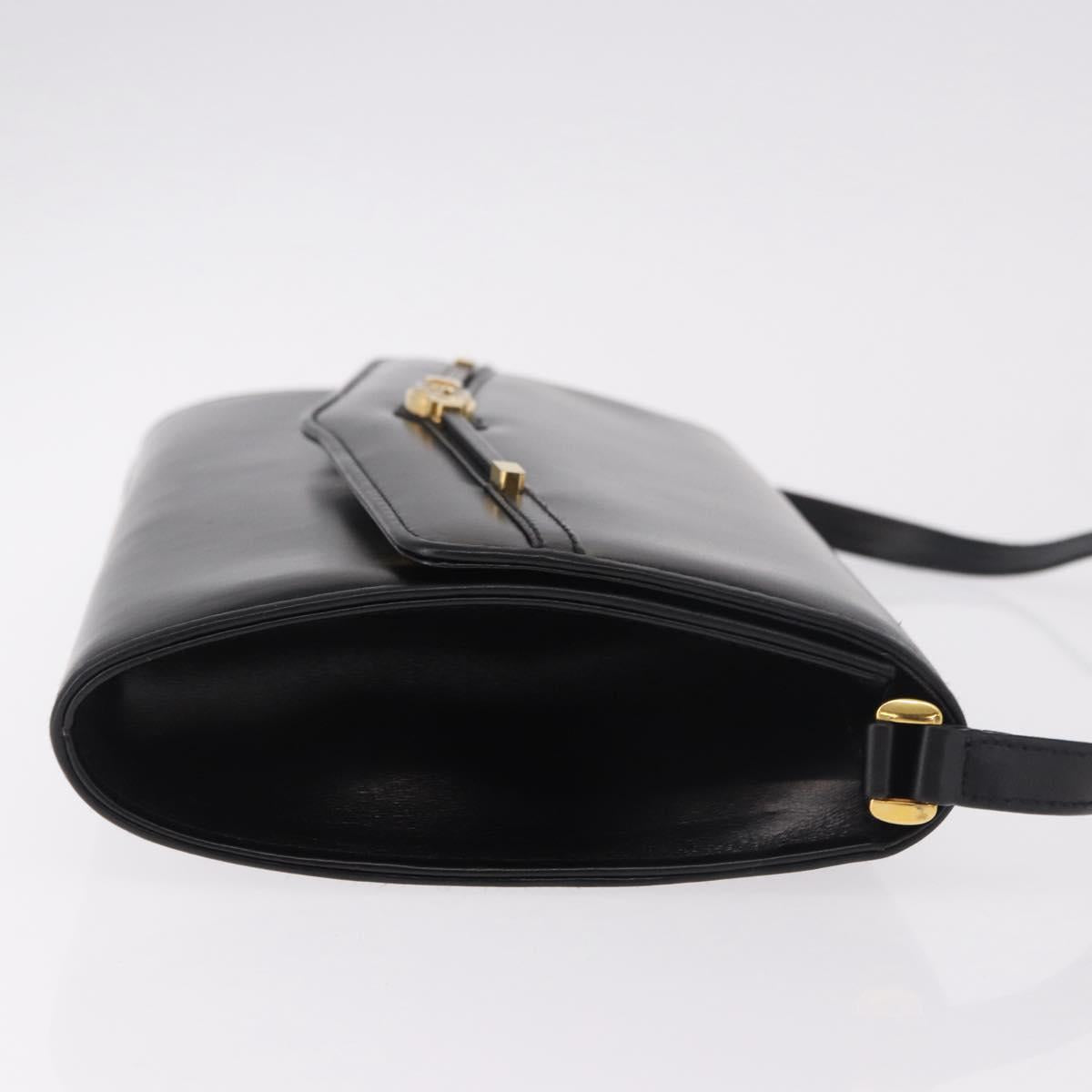 GUCCI Shoulder Bag Leather Black Gold Auth 187368 - Jerrillo image 3