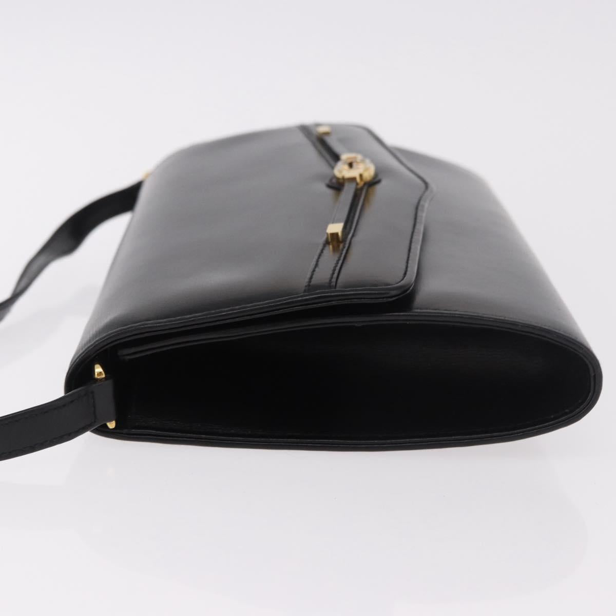 GUCCI Shoulder Bag Leather Black Gold Auth 187368 - Jerrillo image 4