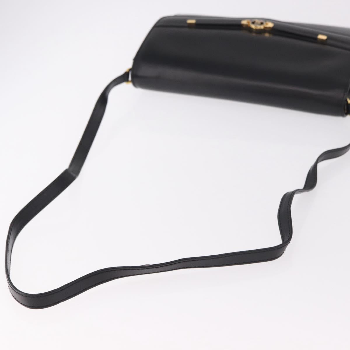 GUCCI Shoulder Bag Leather Black Gold Auth 187368 - Jerrillo image 7