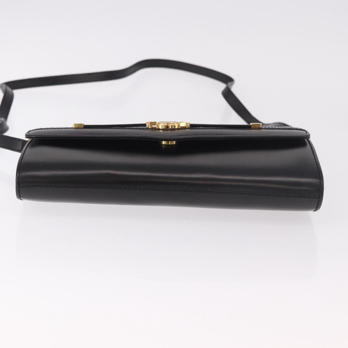 GUCCI Shoulder Bag Leather Black Gold Auth 187368 - Jerrillo image 5