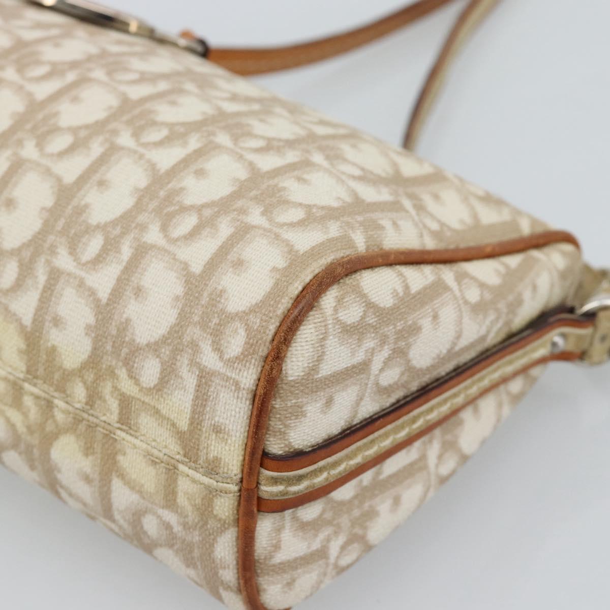 Christian Dior Trotter Canvas Chain Romantic Bag PVC Beige Silver Auth 187607V - Jerrillo image 9