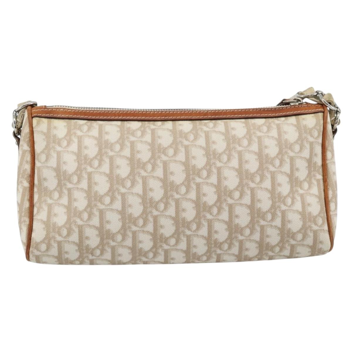 Christian Dior Trotter Canvas Chain Romantic Bag PVC Beige Silver Auth 187607V - Jerrillo image 2