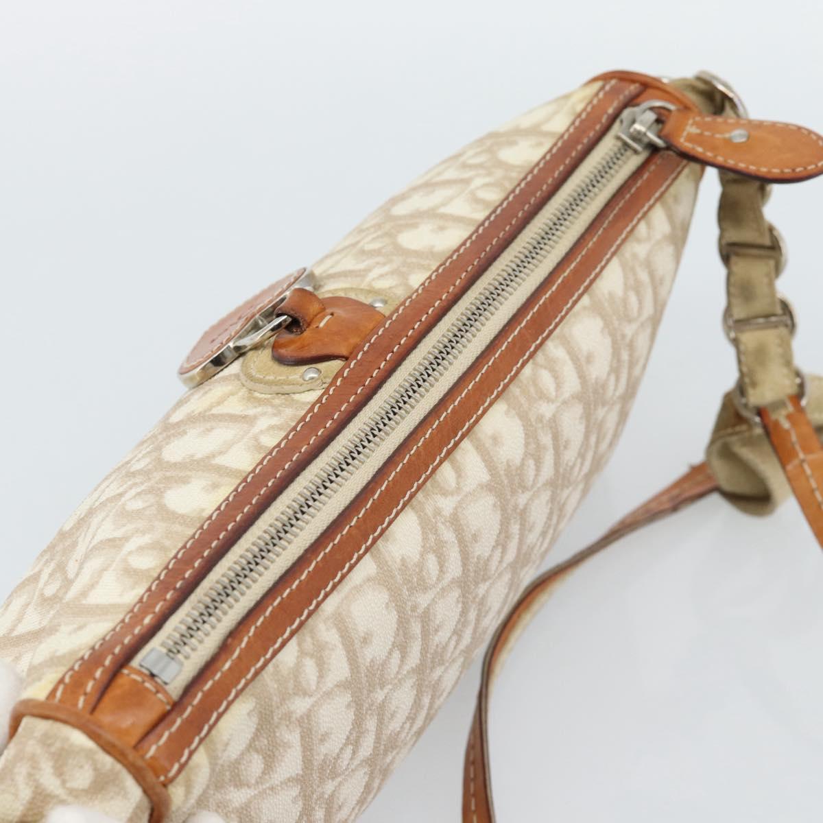 Christian Dior Trotter Canvas Chain Romantic Bag PVC Beige Silver Auth 187607V - Jerrillo image 6