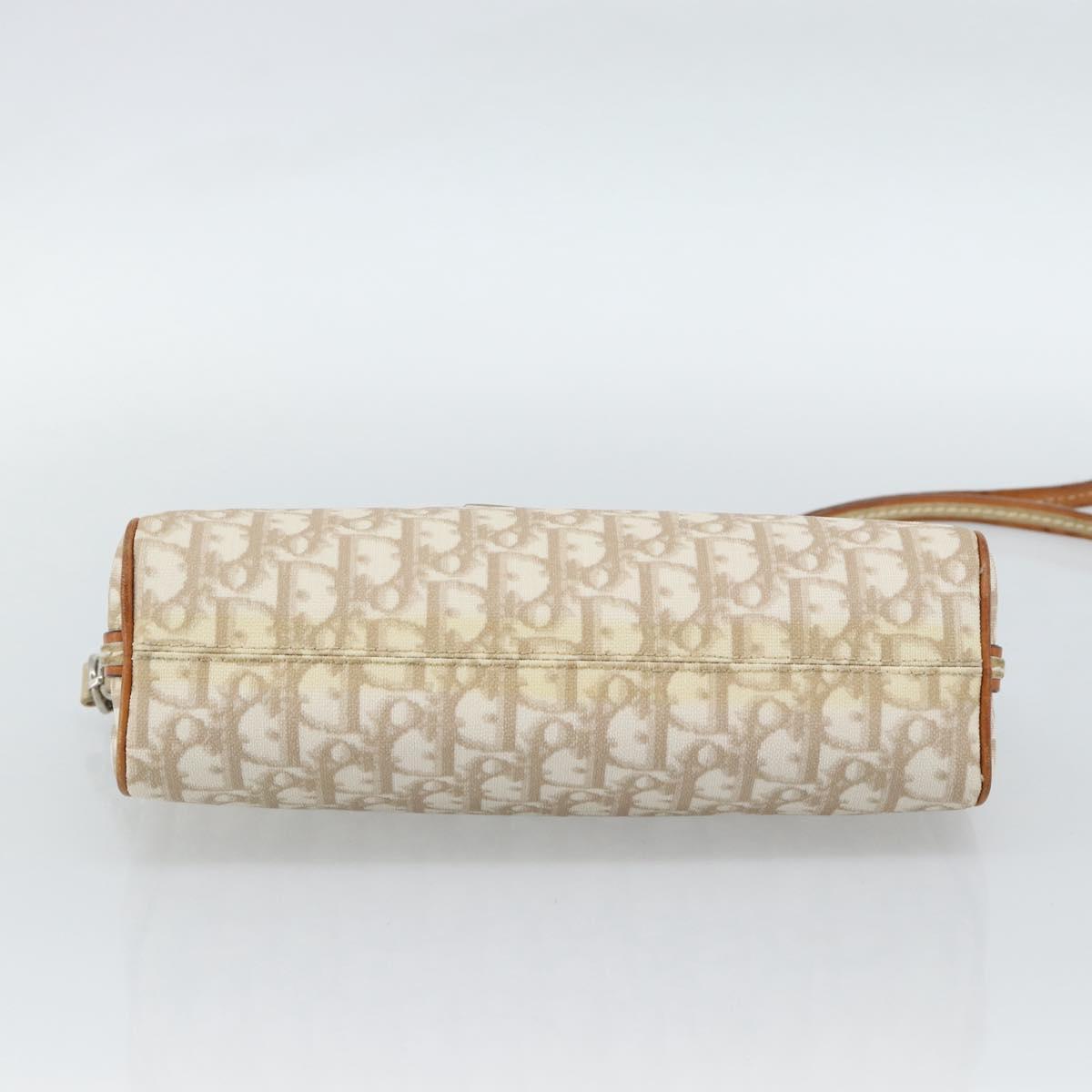 Christian Dior Trotter Canvas Chain Romantic Bag PVC Beige Silver Auth 187607V - Jerrillo image 5