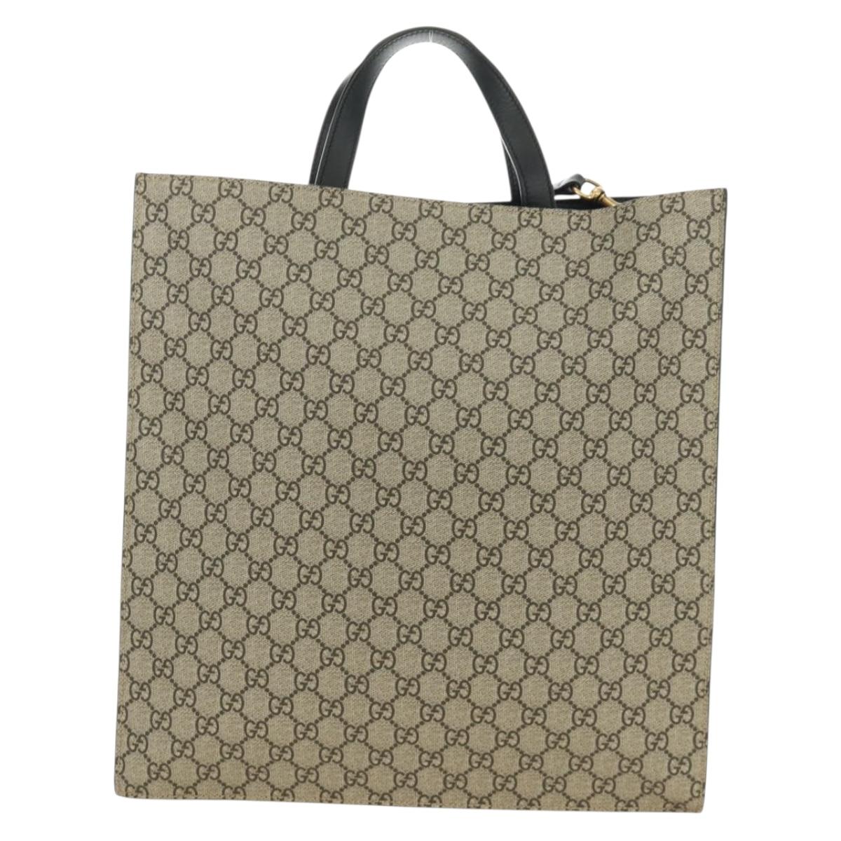 GUCCI GG Supreme Tote Bag PVC 2way Beige Gold 450950 Auth 187728M - Jerrillo image 2