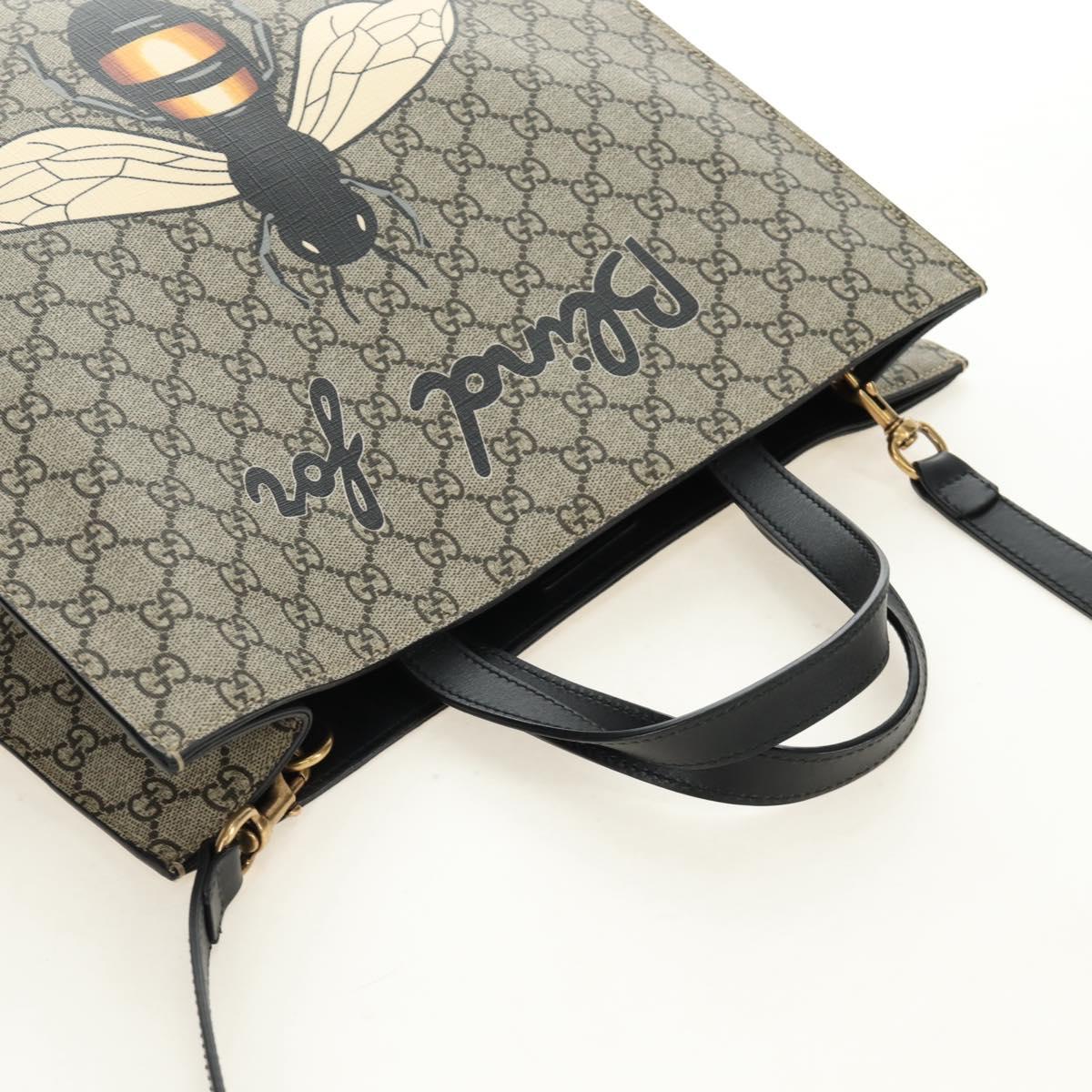 GUCCI GG Supreme Tote Bag PVC 2way Beige Gold 450950 Auth 187728M - Jerrillo image 6