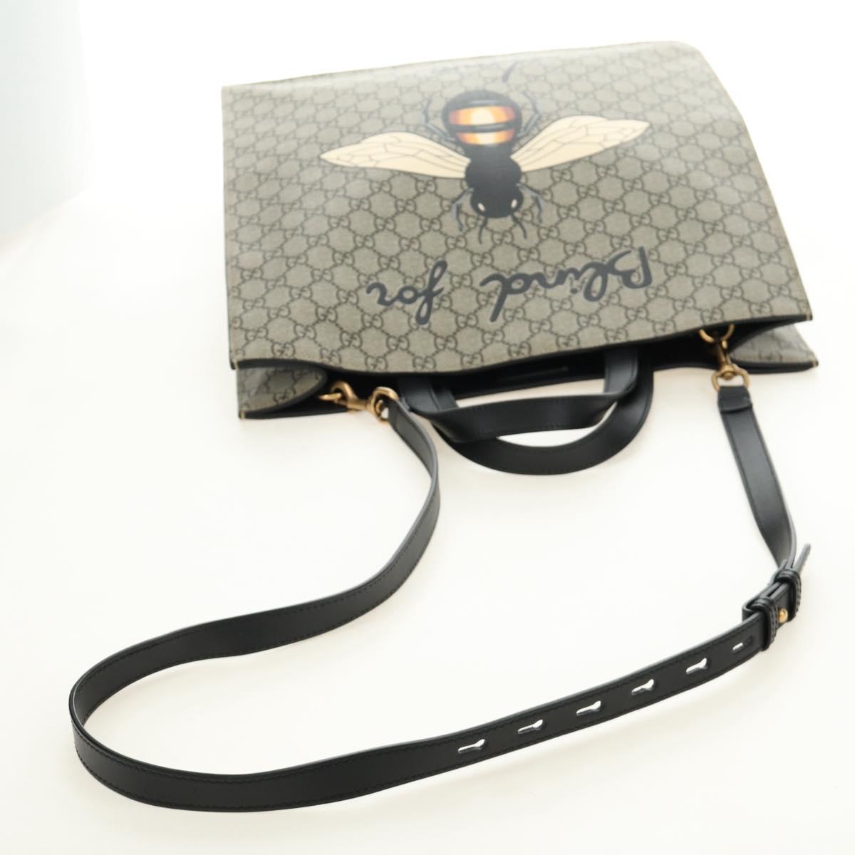 GUCCI GG Supreme Tote Bag PVC 2way Beige Gold 450950 Auth 187728M - Jerrillo image 8