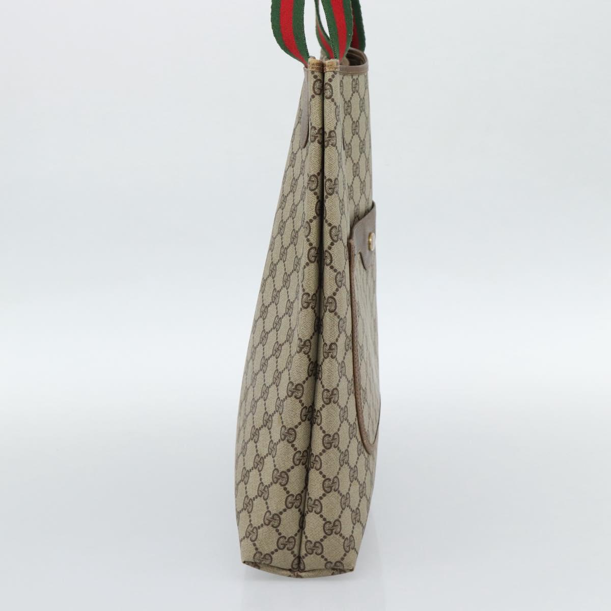 GUCCI GG Supreme Web Sherry Line Tote Bag PVC Beige Auth 187804 - Jerrillo image 3