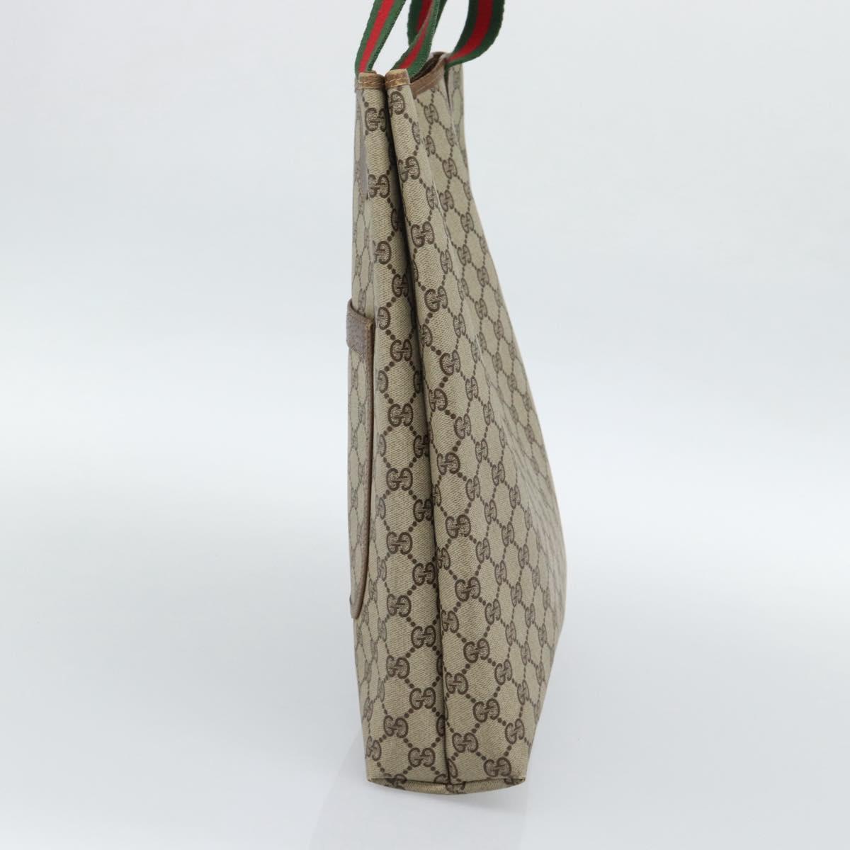 GUCCI GG Supreme Web Sherry Line Tote Bag PVC Beige Auth 187804 - Jerrillo image 4
