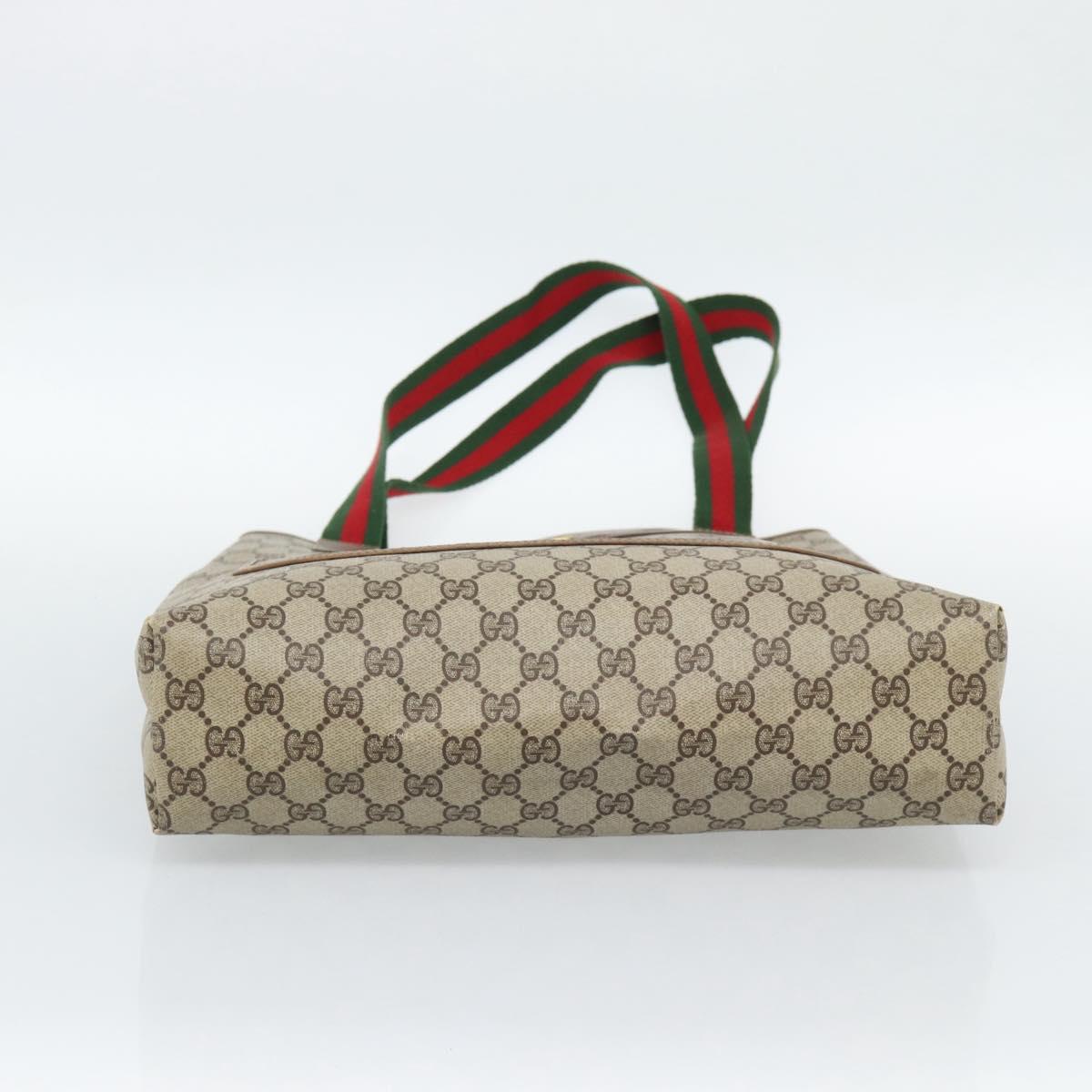 GUCCI GG Supreme Web Sherry Line Tote Bag PVC Beige Auth 187804 - Jerrillo image 5