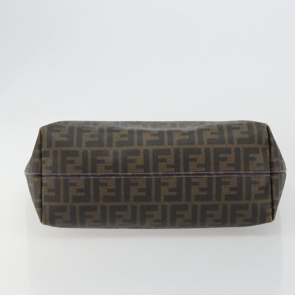 FENDI Zucca Canvas Tote Bag PVC Black Brown Auth 187849 - Jerrillo image 5