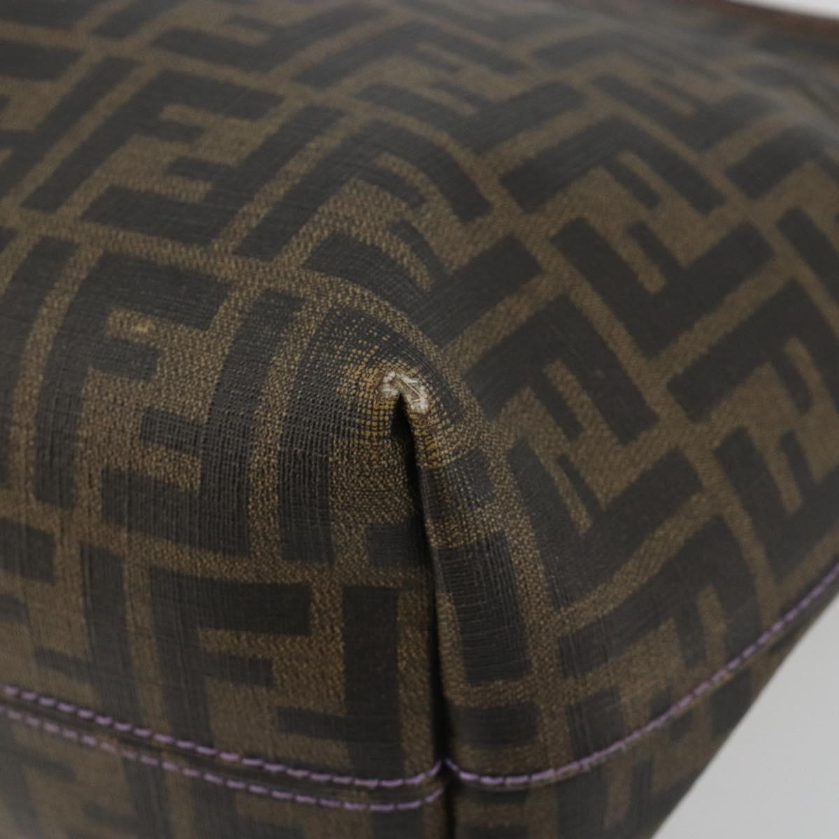 FENDI Zucca Canvas Tote Bag PVC Black Brown Auth 187849 - Jerrillo image 10