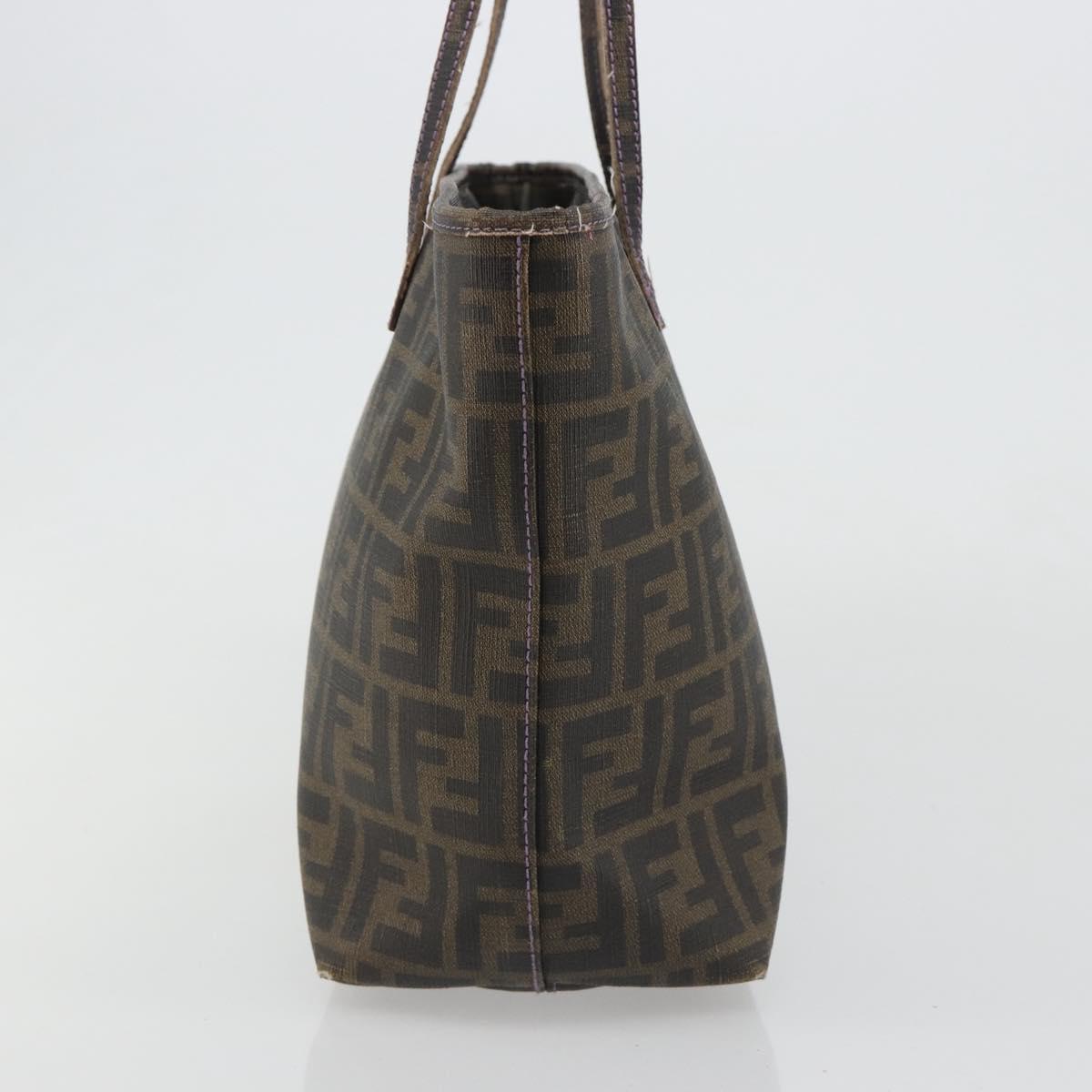 FENDI Zucca Canvas Tote Bag PVC Black Brown Auth 187849 - Jerrillo image 3