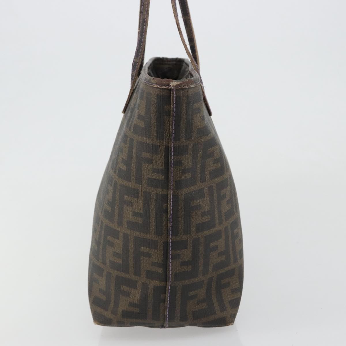 FENDI Zucca Canvas Tote Bag PVC Black Brown Auth 187849 - Jerrillo image 4