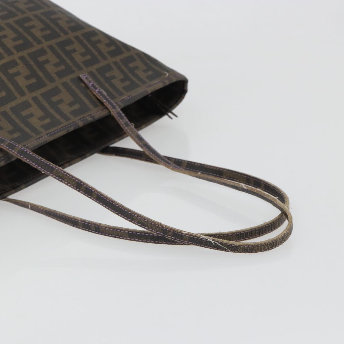 FENDI Zucca Canvas Tote Bag PVC Black Brown Auth 187849 - Jerrillo image 7