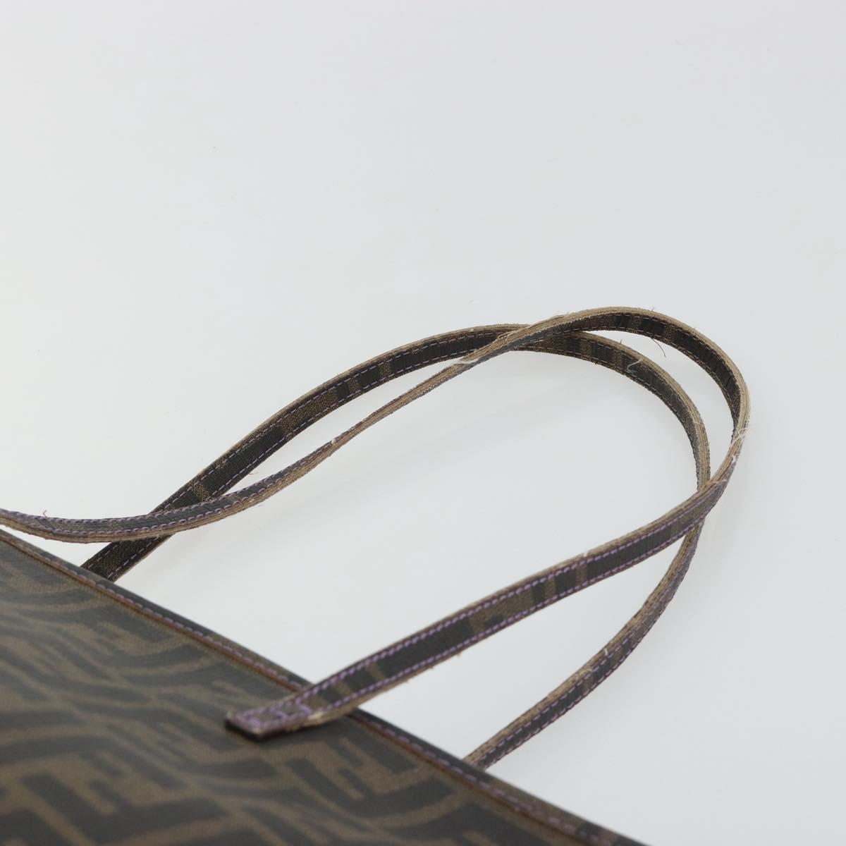 FENDI Zucca Canvas Tote Bag PVC Black Brown Auth 187849 - Jerrillo image 9