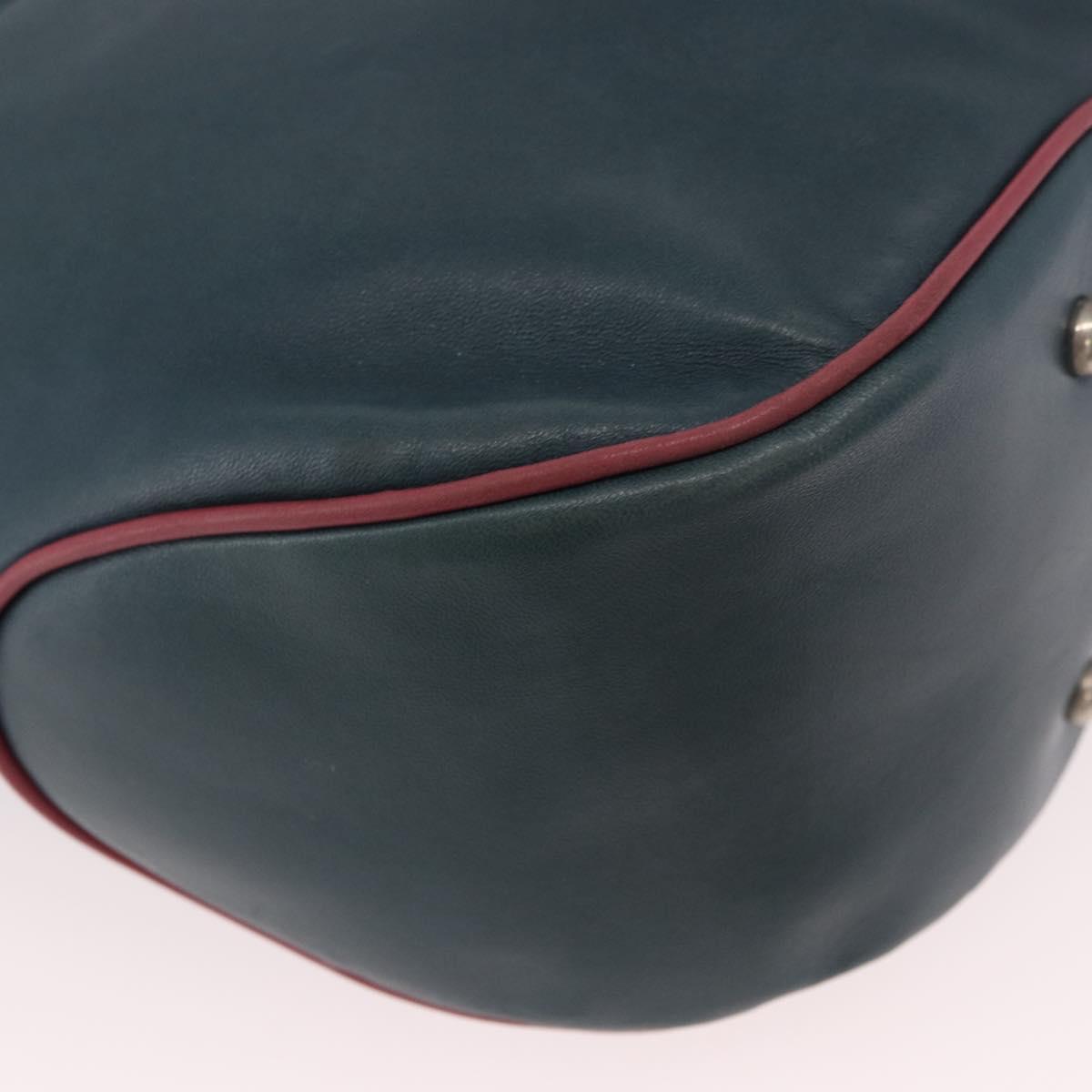 LOEWE Shoulder Bag Leather Green Silver Auth 187866A - Jerrillo image 9