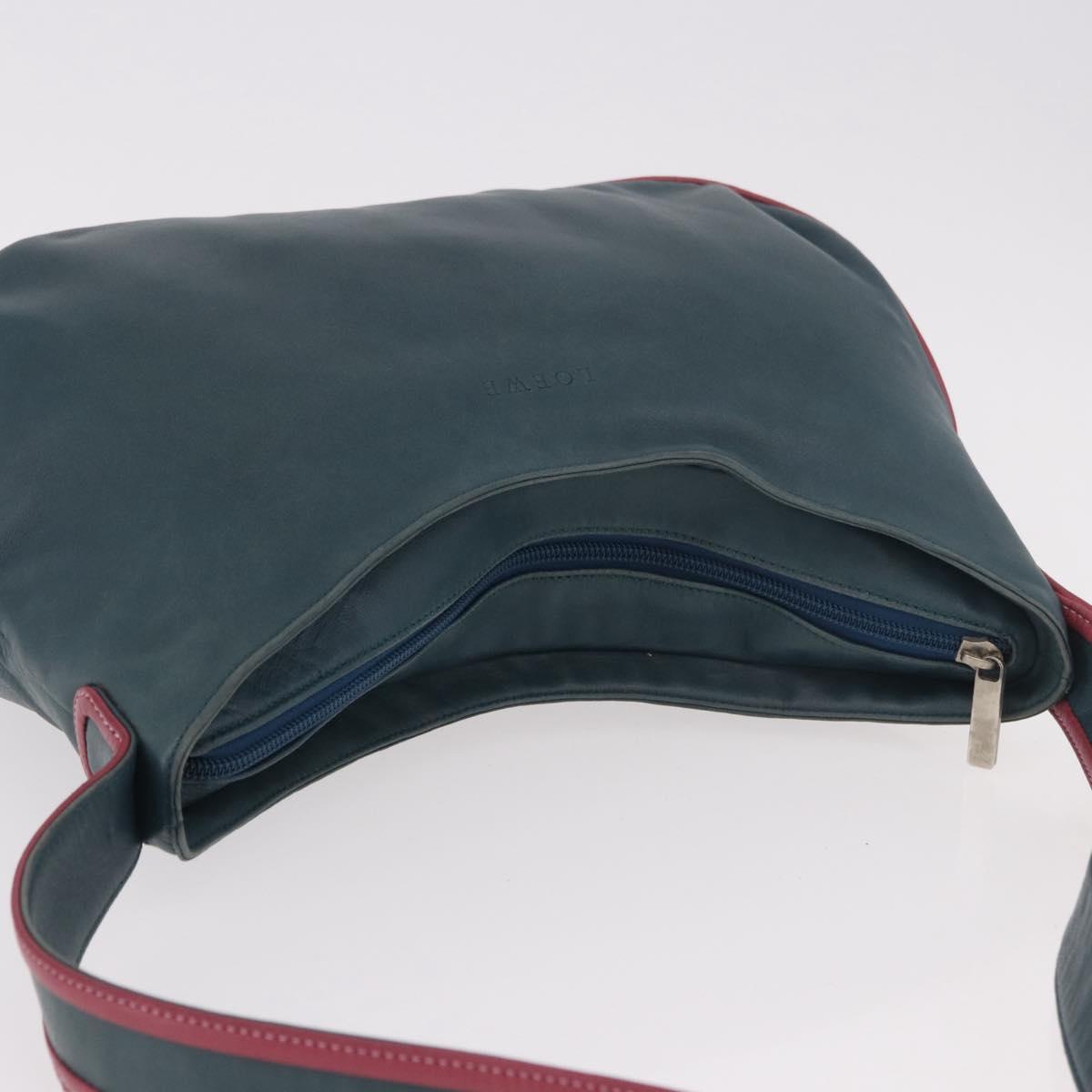 LOEWE Shoulder Bag Leather Green Silver Auth 187866A - Jerrillo image 6
