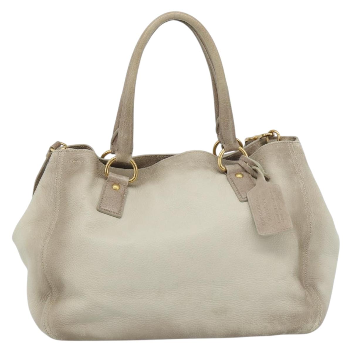 PRADA Tote Bag Leather 2way Beige Auth 188056 - Jerrillo image 2