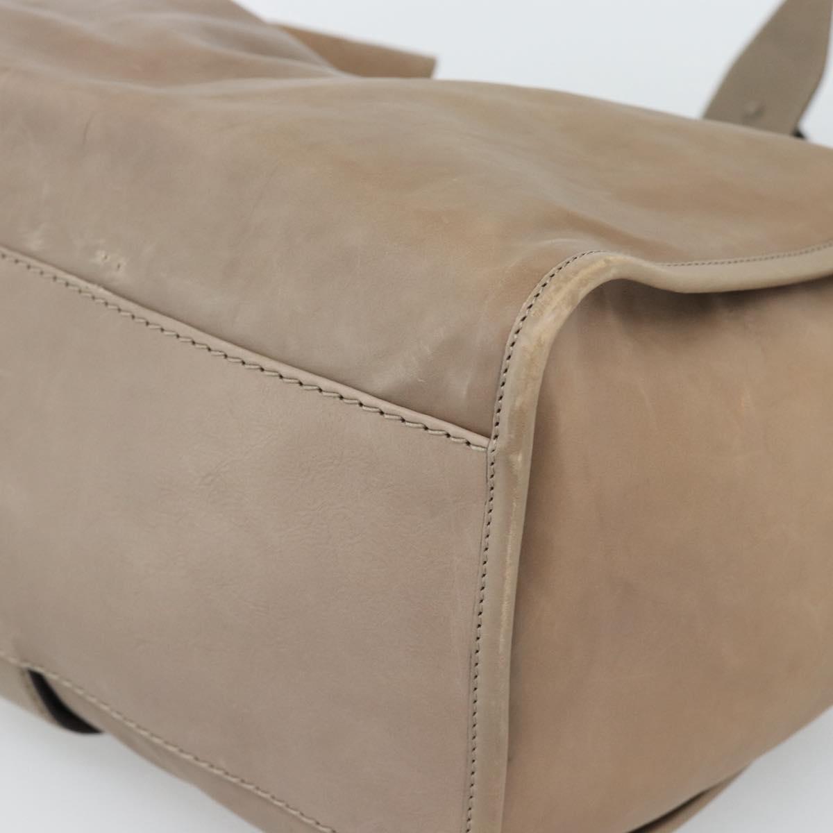 GUCCI Horsebit Hand Bag Leather Beige Auth 188082A - Jerrillo image 9