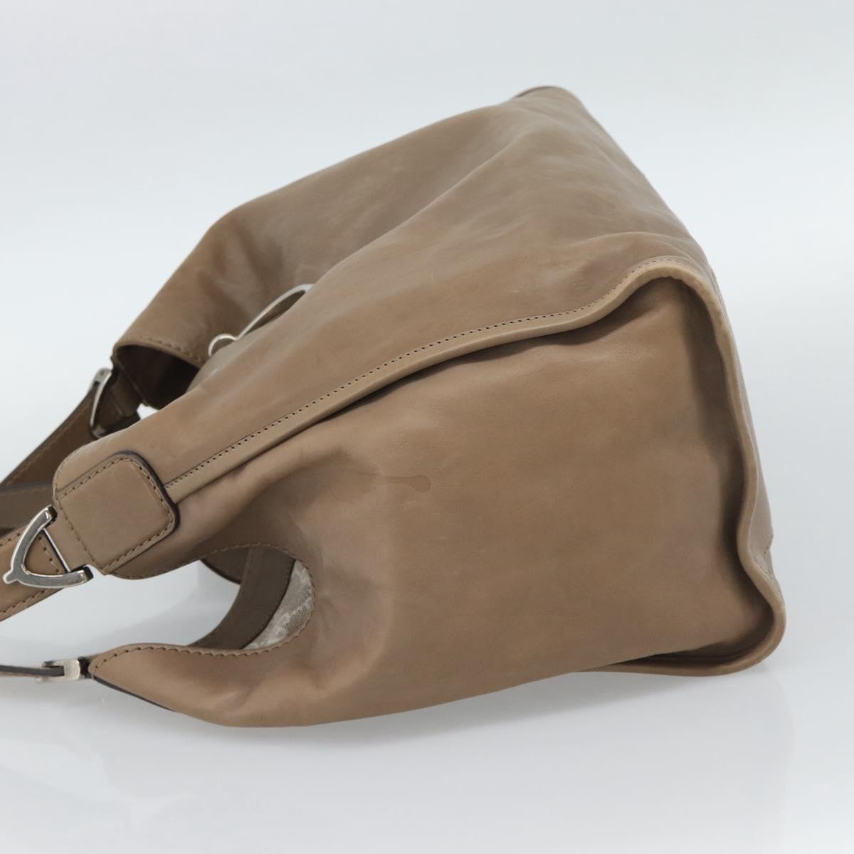 GUCCI Horsebit Hand Bag Leather Beige Auth 188082A - Jerrillo image 3