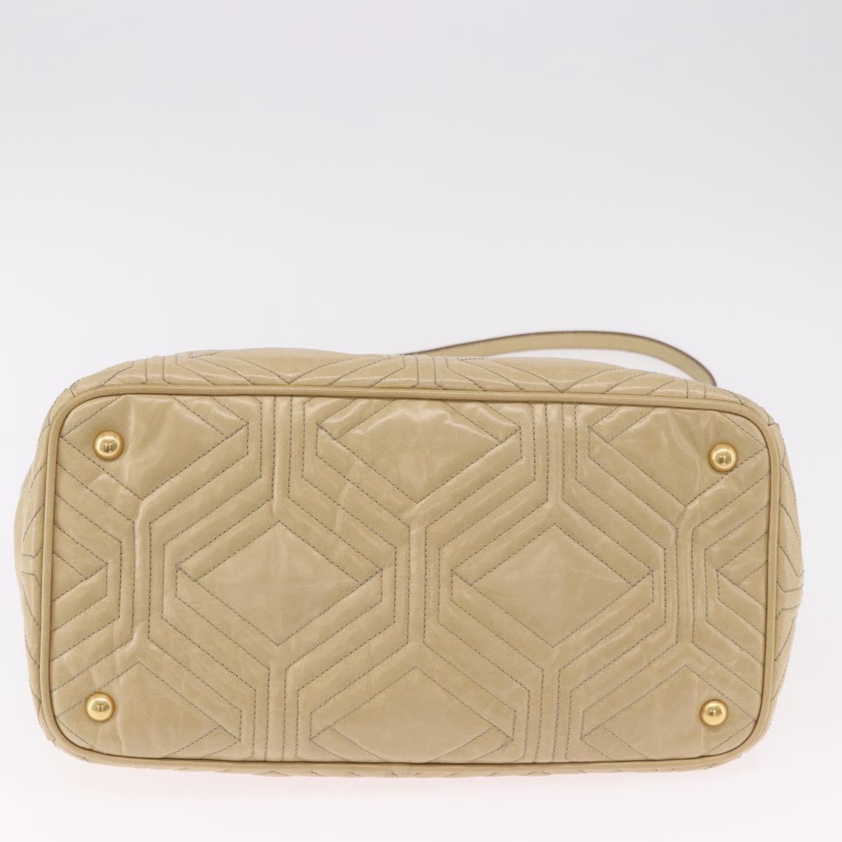 Miu Miu Tote Bag Leather 2way Beige Gold Auth 188214A - Jerrillo image 5