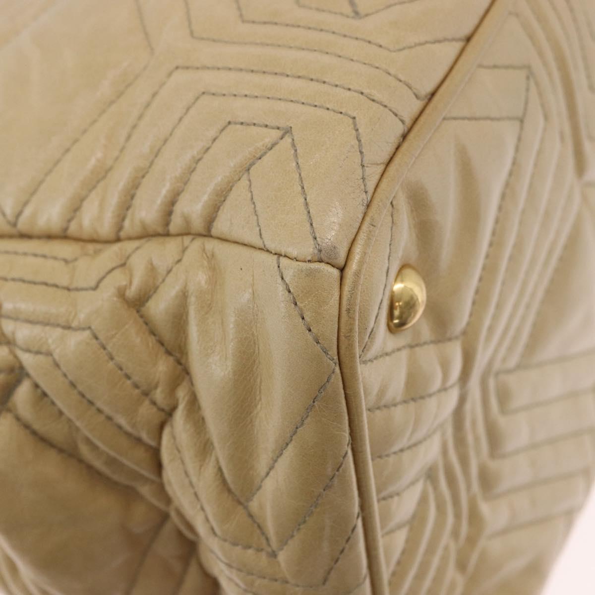 Miu Miu Tote Bag Leather 2way Beige Gold Auth 188214A - Jerrillo image 10