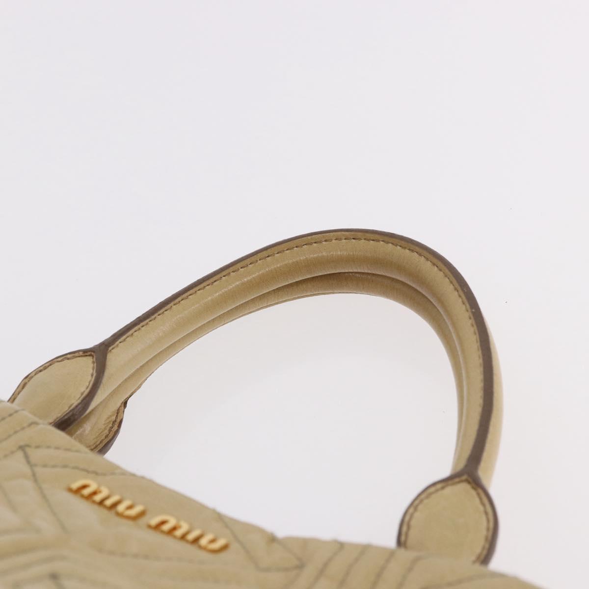 Miu Miu Tote Bag Leather 2way Beige Gold Auth 188214A - Jerrillo image 8
