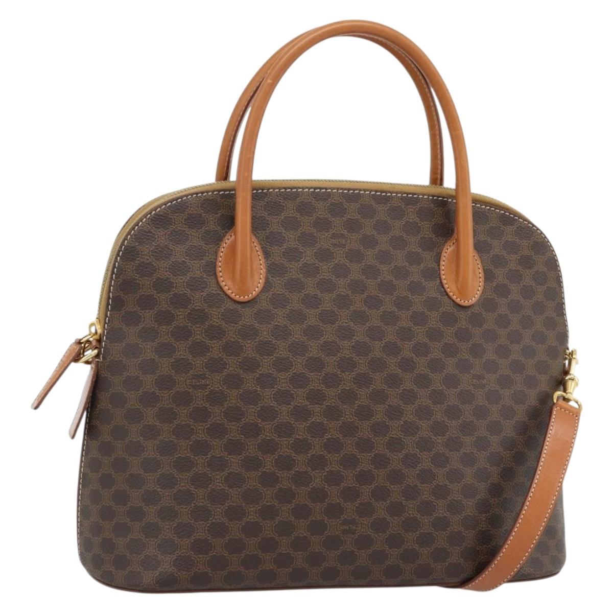 CELINE Macadam Canvas Hand Bag PVC Leather 2way Brown Gold Auth 188224SAV - Jerrillo image 2