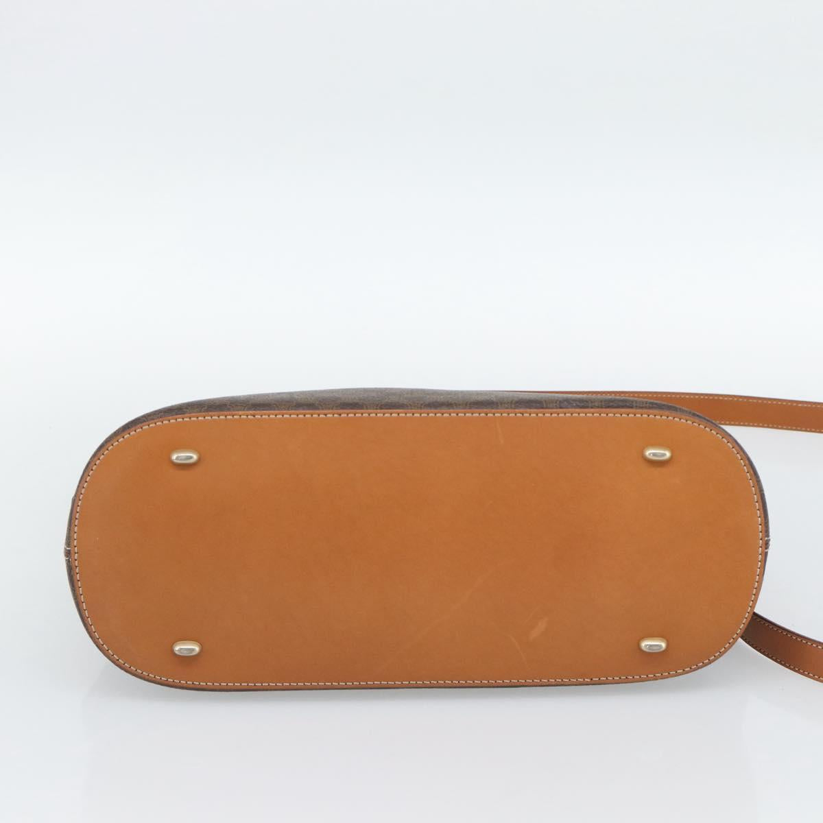 CELINE Macadam Canvas Hand Bag PVC Leather 2way Brown Gold Auth 188224SAV - Jerrillo image 6