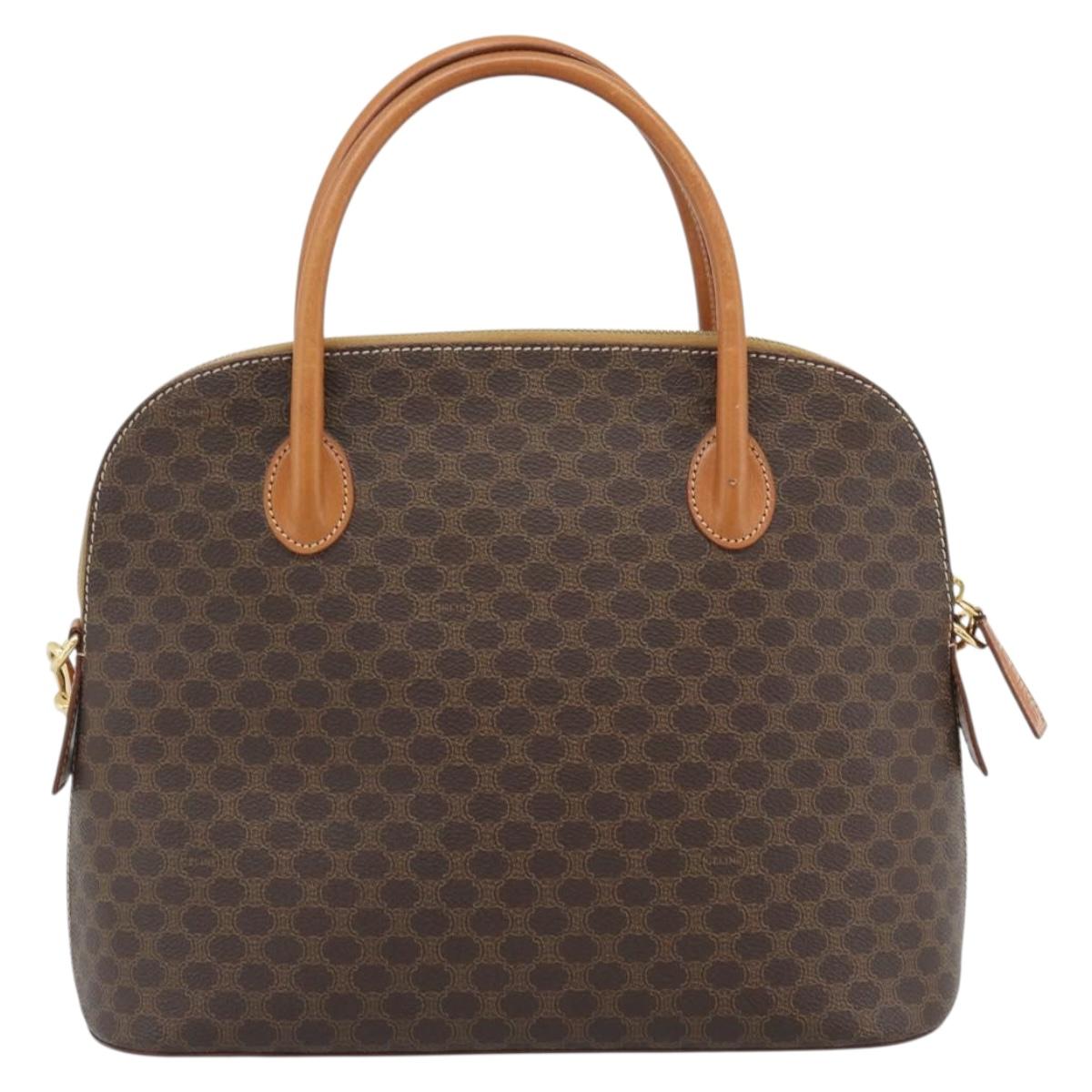 CELINE Macadam Canvas Hand Bag PVC Leather 2way Brown Gold Auth 188224SAV - Jerrillo image 3