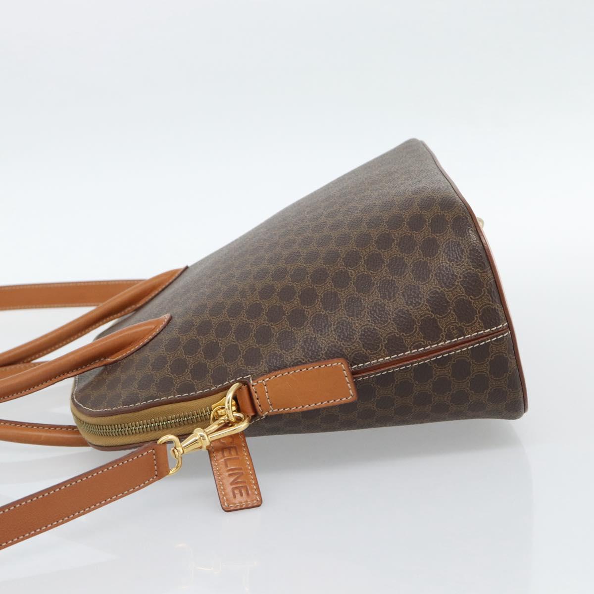 CELINE Macadam Canvas Hand Bag PVC Leather 2way Brown Gold Auth 188224SAV - Jerrillo image 4