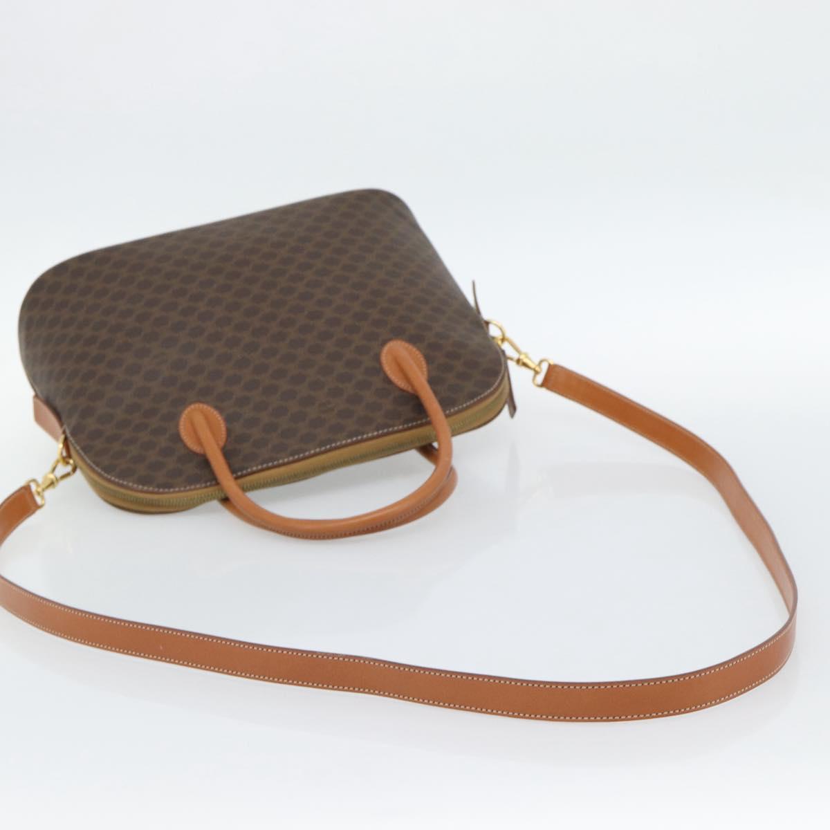 CELINE Macadam Canvas Hand Bag PVC Leather 2way Brown Gold Auth 188224SAV - Jerrillo image 9
