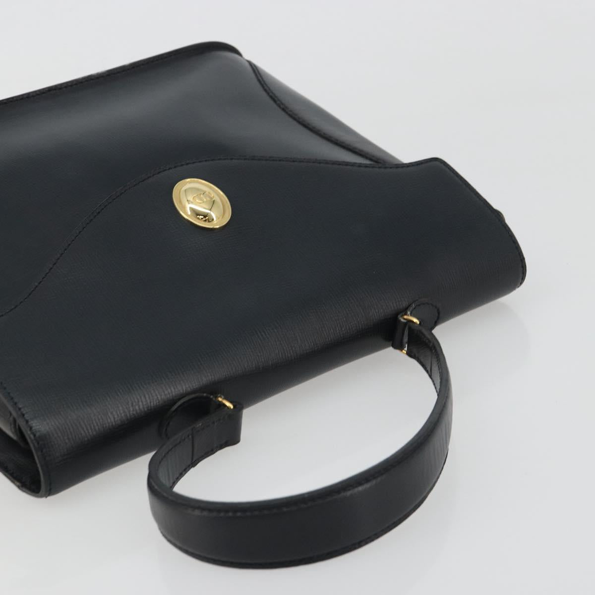 Christian Dior Hand Bag Leather Navy Gold Auth 188236A - Jerrillo image 6