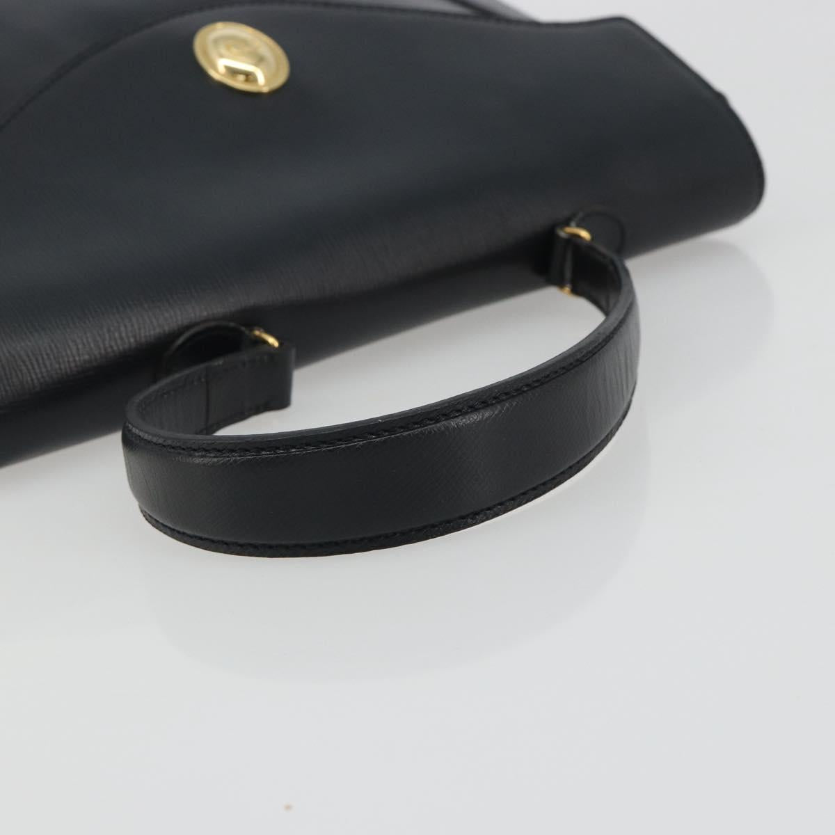 Christian Dior Hand Bag Leather Navy Gold Auth 188236A - Jerrillo image 7