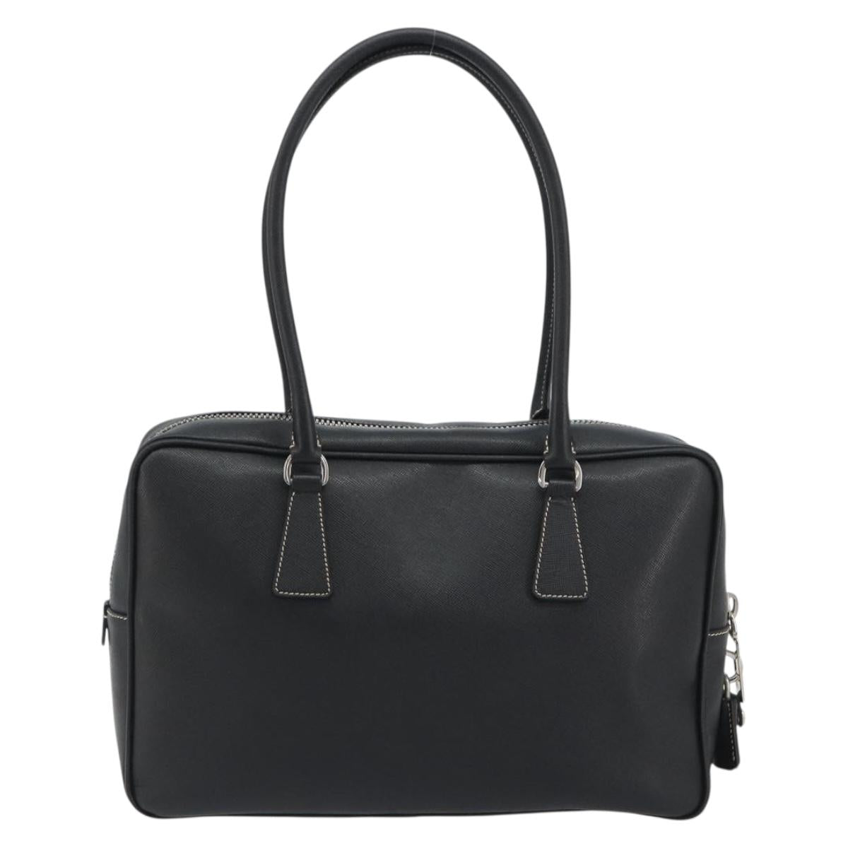 Borsa tote PRADA in pelle Saffiano nera e argento, autenticazione 188279SAV - Jerrillo image 3
