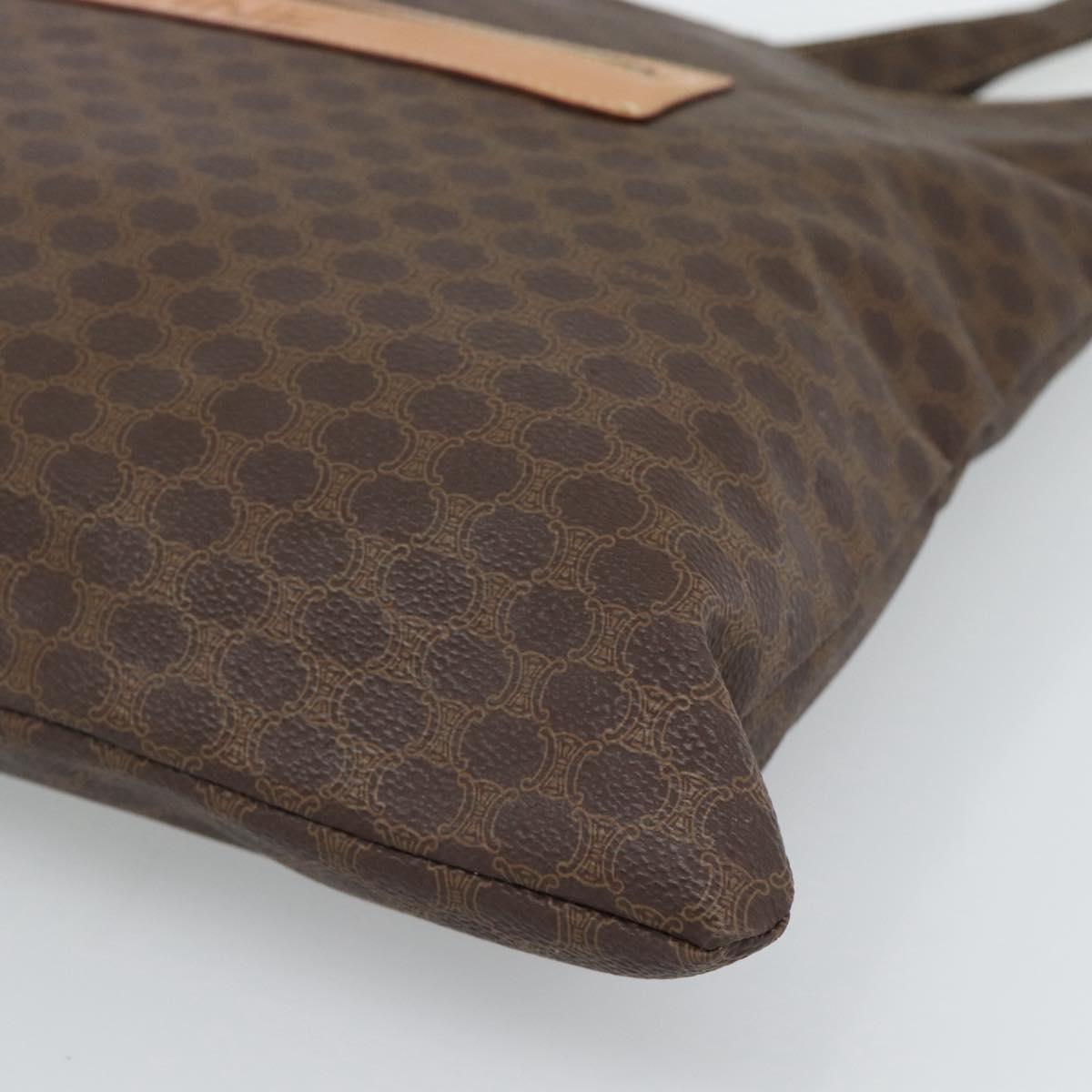 CELINE Macadam Canvas Tote Bag PVC Leather Brown gold Auth 188332A - Jerrillo image 9