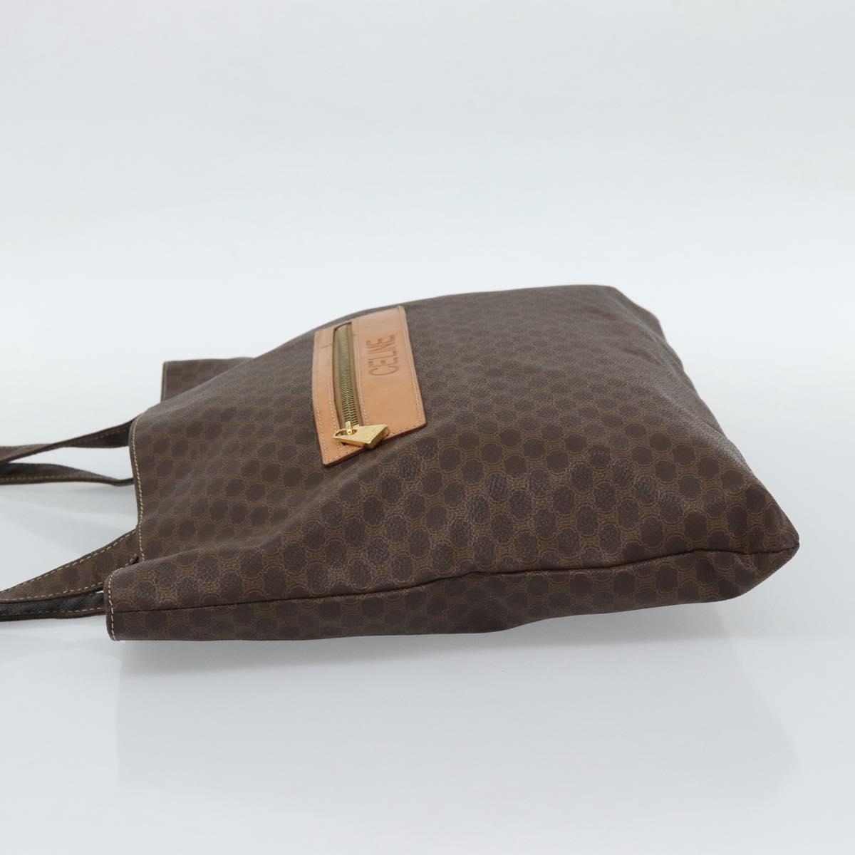 CELINE Macadam Canvas Tote Bag PVC Leather Brown gold Auth 188332A - Jerrillo image 3