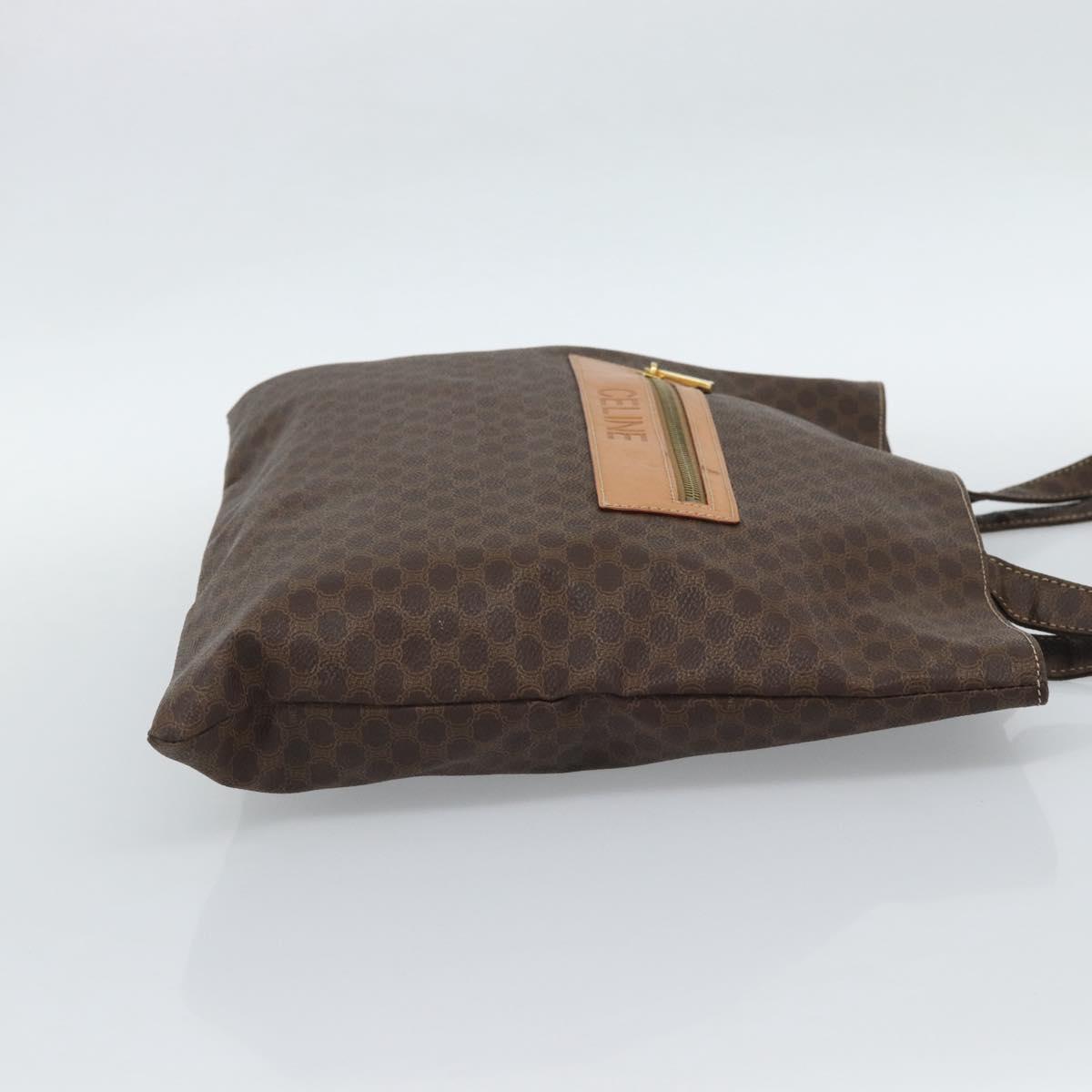 CELINE Macadam Canvas Tote Bag PVC Leather Brown gold Auth 188332A - Jerrillo image 4