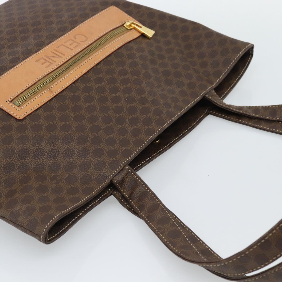 CELINE Macadam Canvas Tote Bag PVC Leather Brown gold Auth 188332A - Jerrillo image 6