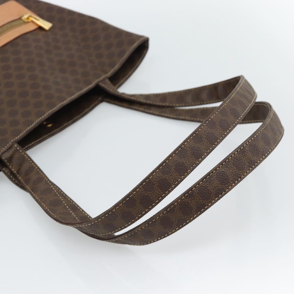 CELINE Macadam Canvas Tote Bag PVC Leather Brown gold Auth 188332A - Jerrillo image 7