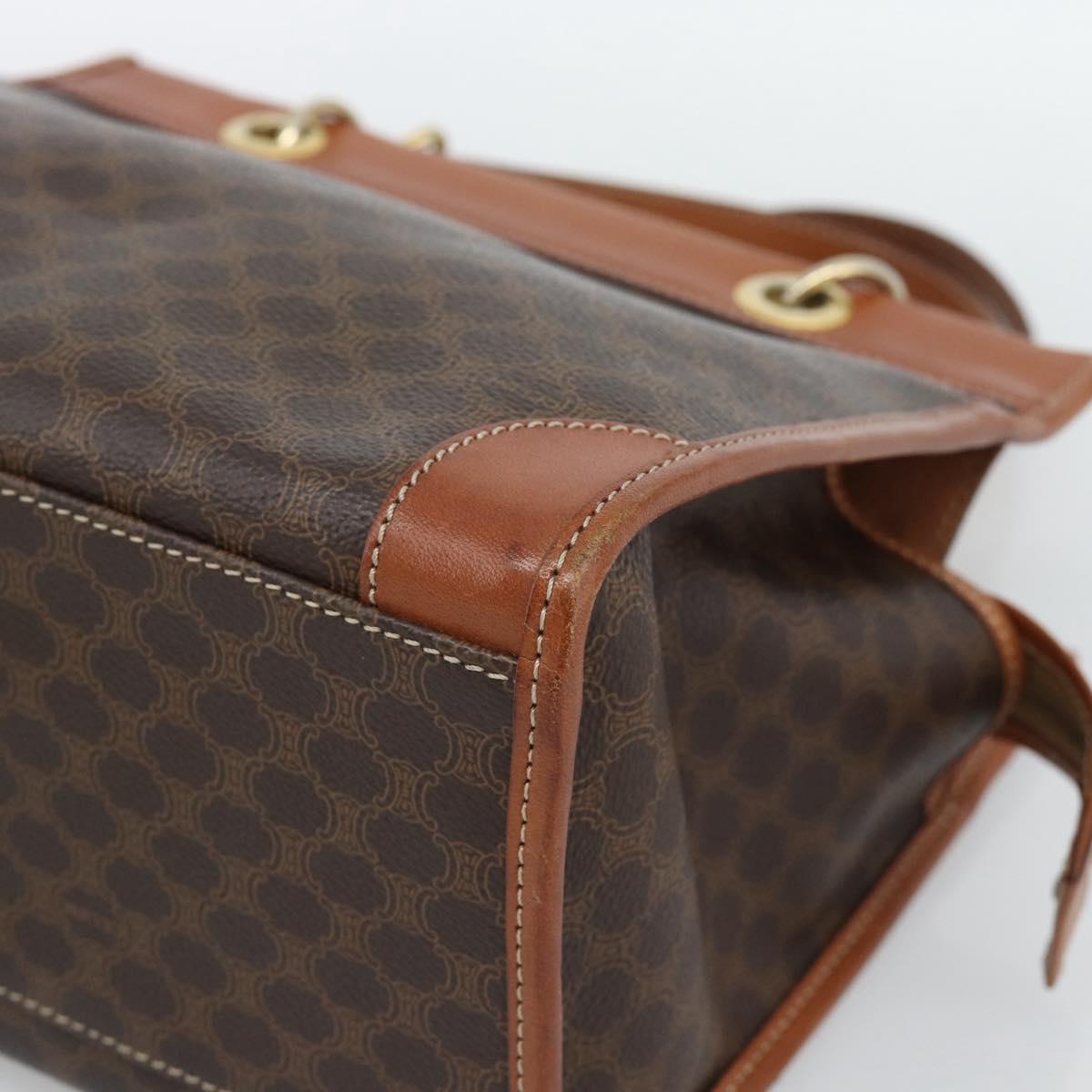 CELINE Macadam Canvas Hand Bag PVC Leather Brown Gold Auth 188353A - Jerrillo image 9