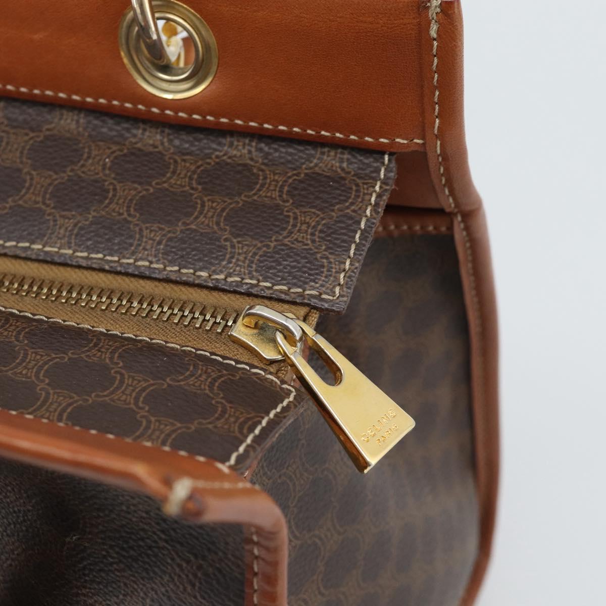 CELINE Macadam Canvas Hand Bag PVC Leather Brown Gold Auth 188353A - Jerrillo image 10