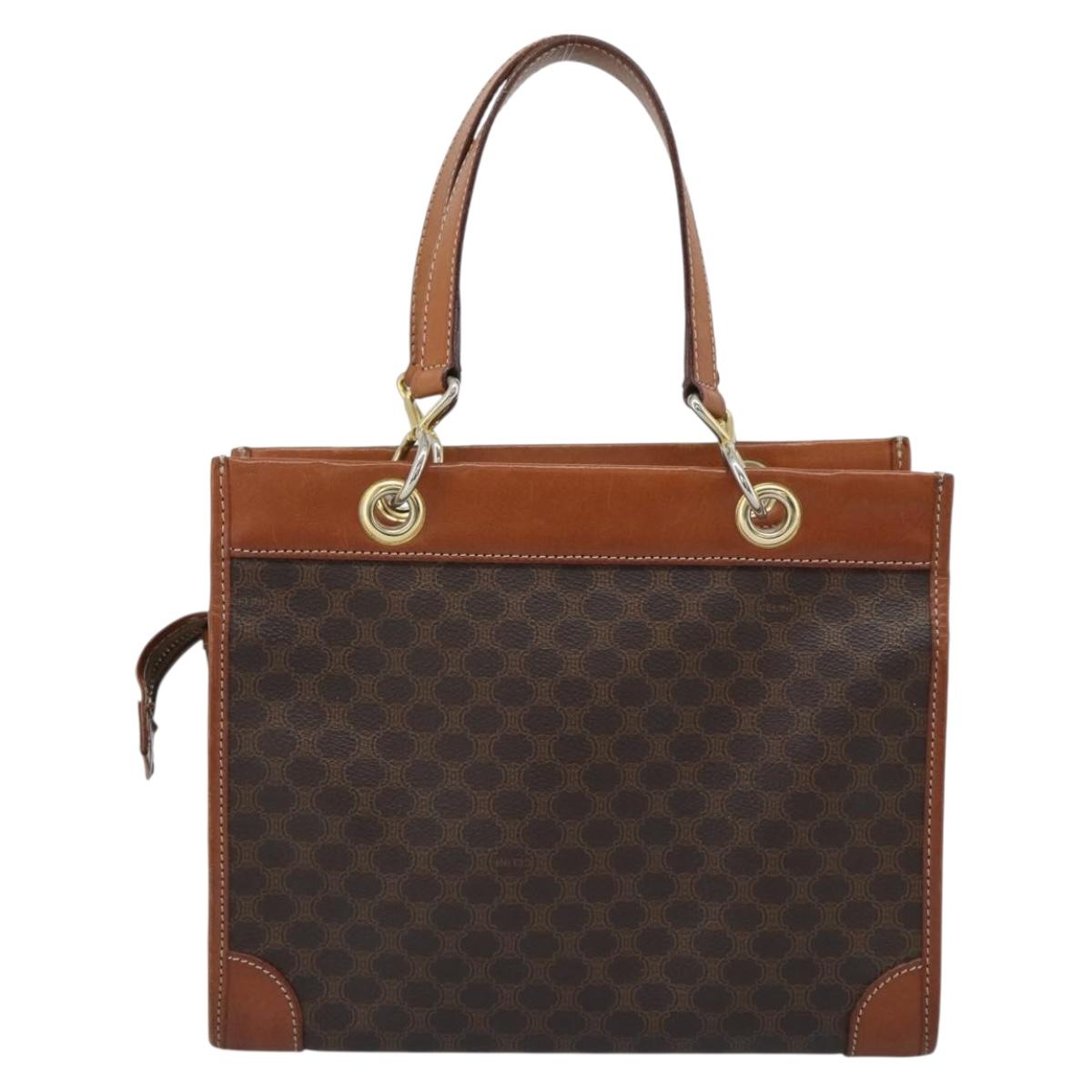 CELINE Macadam Canvas Hand Bag PVC Leather Brown Gold Auth 188353A - Jerrillo image 2