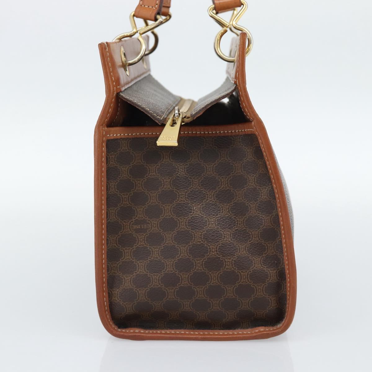 CELINE Macadam Canvas Hand Bag PVC Leather Brown Gold Auth 188353A - Jerrillo image 3