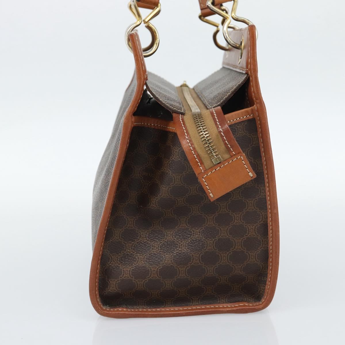 CELINE Macadam Canvas Hand Bag PVC Leather Brown Gold Auth 188353A - Jerrillo image 4