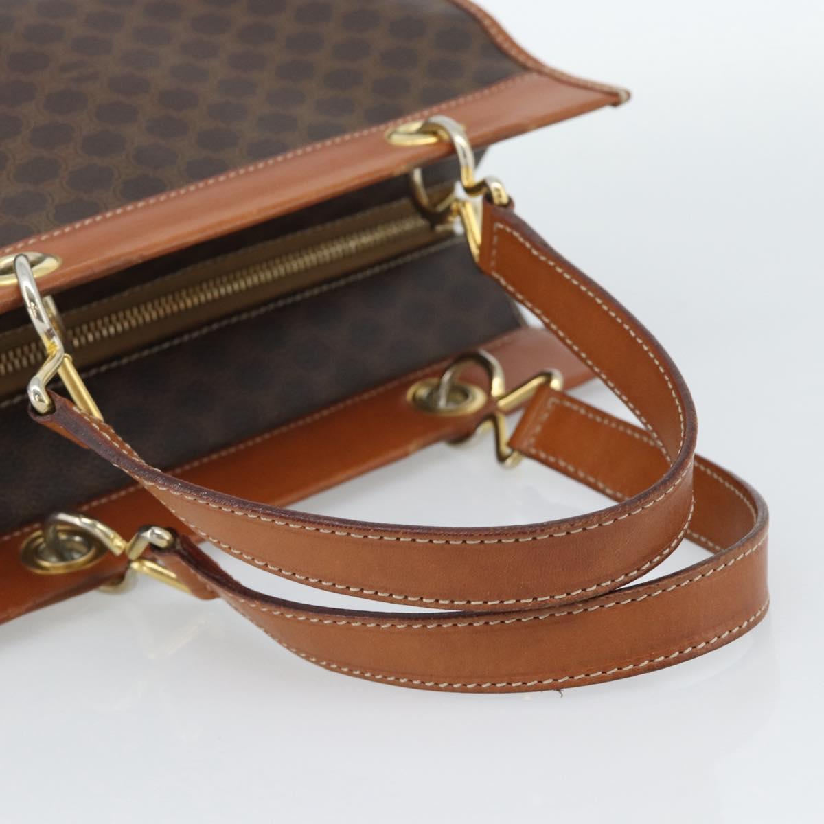 CELINE Macadam Canvas Hand Bag PVC Leather Brown Gold Auth 188353A - Jerrillo image 7