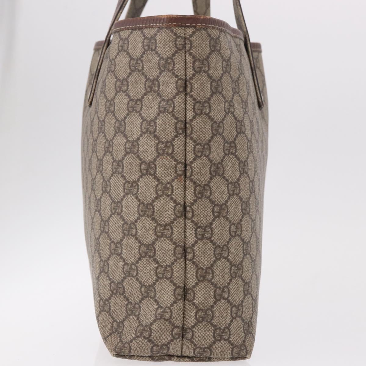 GUCCI GG Supreme Web Sherry Line Tote Bag PVC Beige Gold 211134 Auth 188490 - Jerrillo image 6
