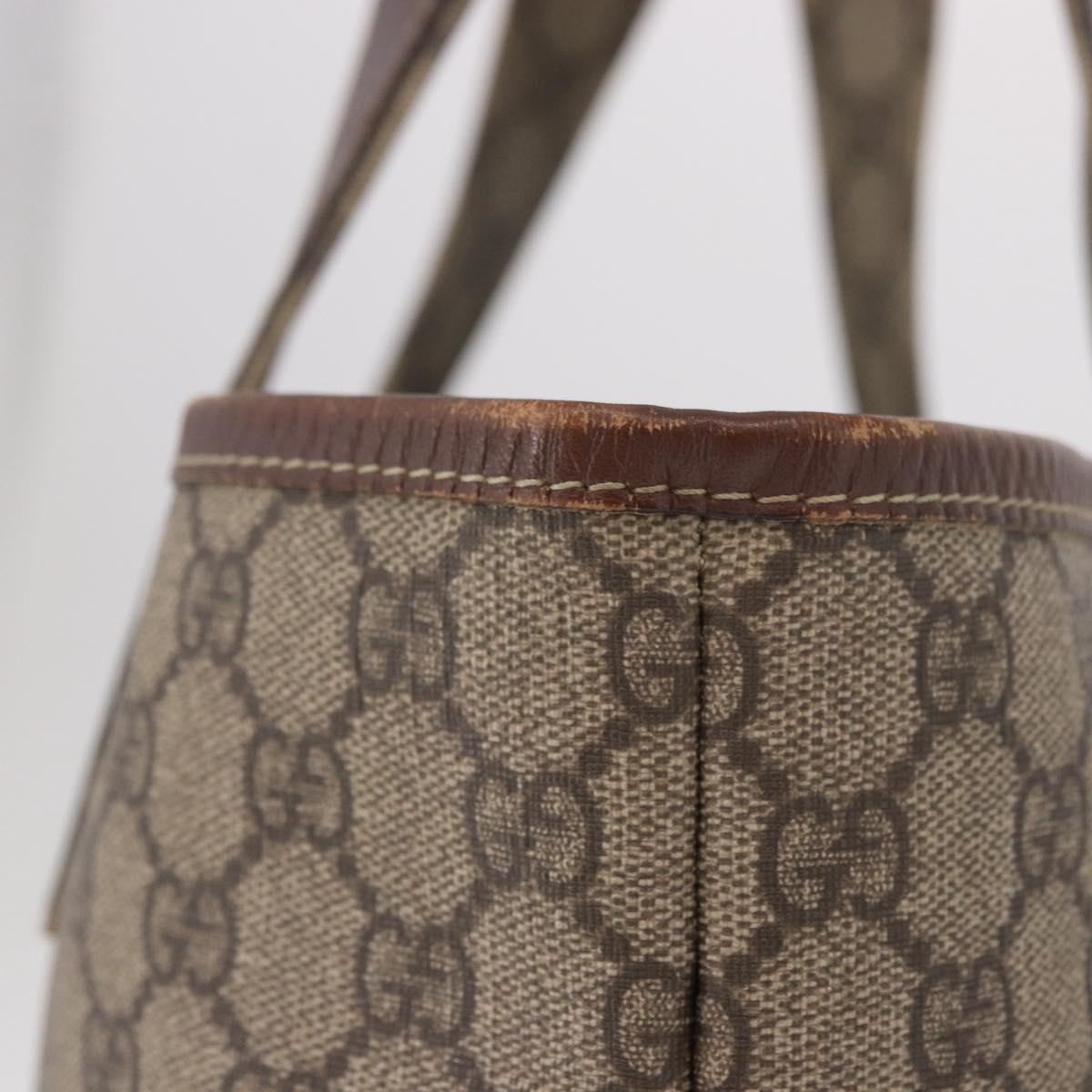 GUCCI GG Supreme Web Sherry Line Tote Bag PVC Beige Gold 211134 Auth 188490 - Jerrillo image 7