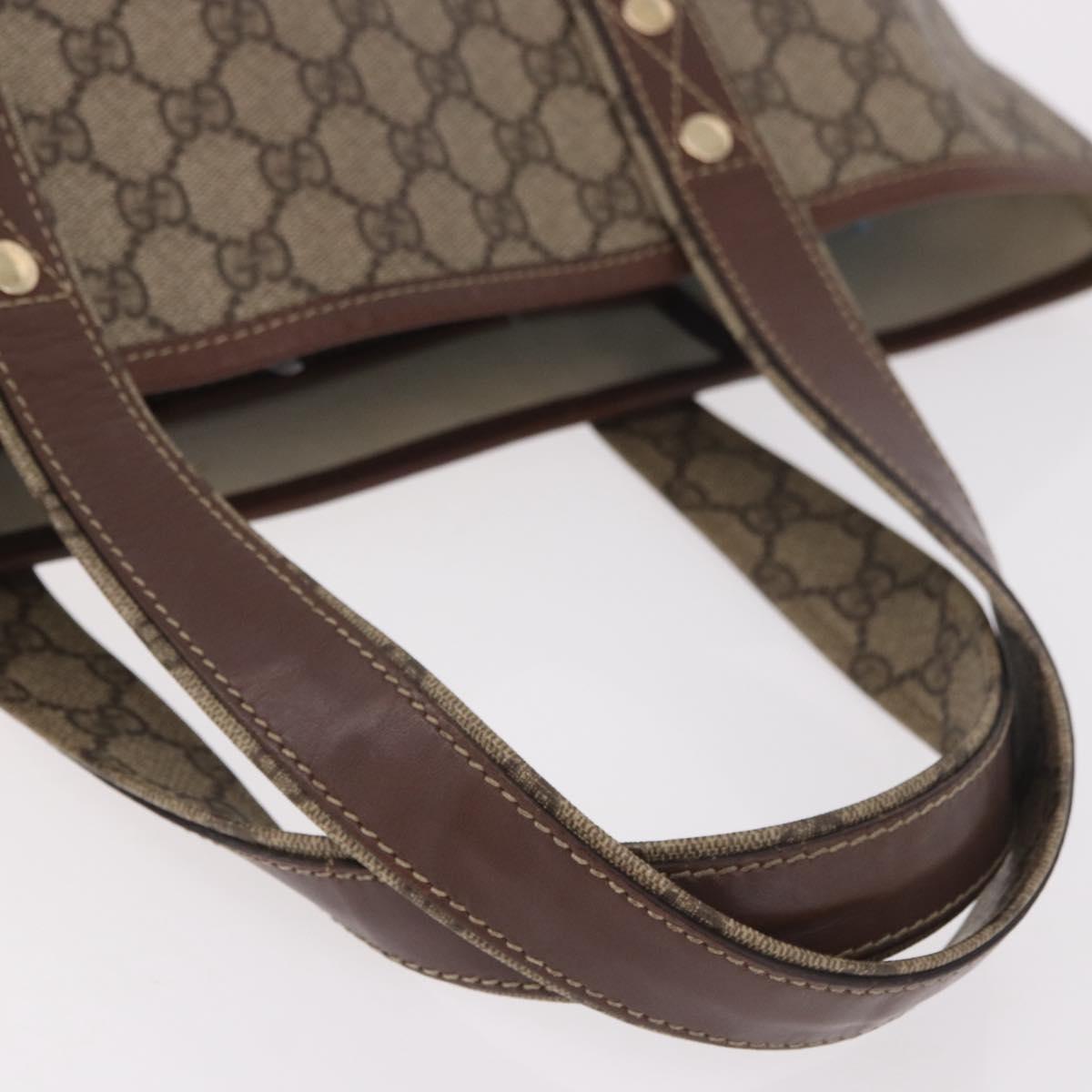 GUCCI GG Supreme Web Sherry Line Tote Bag PVC Beige Gold 211134 Auth 188490 - Jerrillo image 9